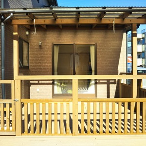 御前崎市　Ｆ様邸　１０年使用したウッドデッキのリフォーム工事　Wood deck