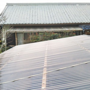 牧之原市　Ｍ様邸　台風で傷んだ農作業小屋の屋根を修理