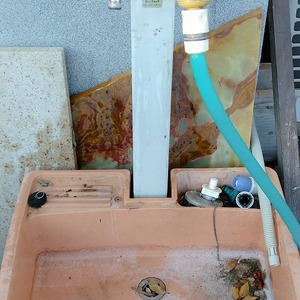 水栓柱の水栓金具の交換工事　ダブルの蛇口になって便利になりました